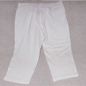J.Jill Slim Leg Cropped Purejill White Capri Pants Size L NWT